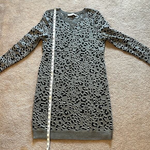 Loft Leopard Midi Sweater Dress Size MP Long Sleeve Mob Wife Wool Blend NWOT - Picture 6 of 6